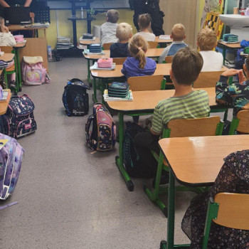 Uczniowie podczas wykładu 
